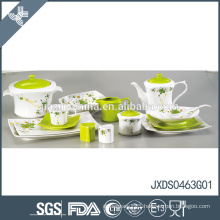 New arrival green eco-friendly home use porcelain china pearl dinnerware